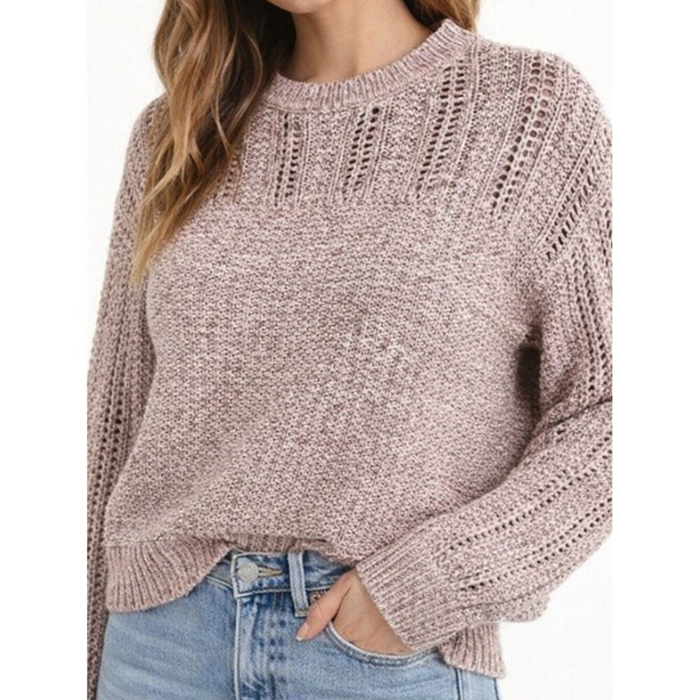 American Eagle Mauve Knit Pullover Crew Neck Sweater Medium